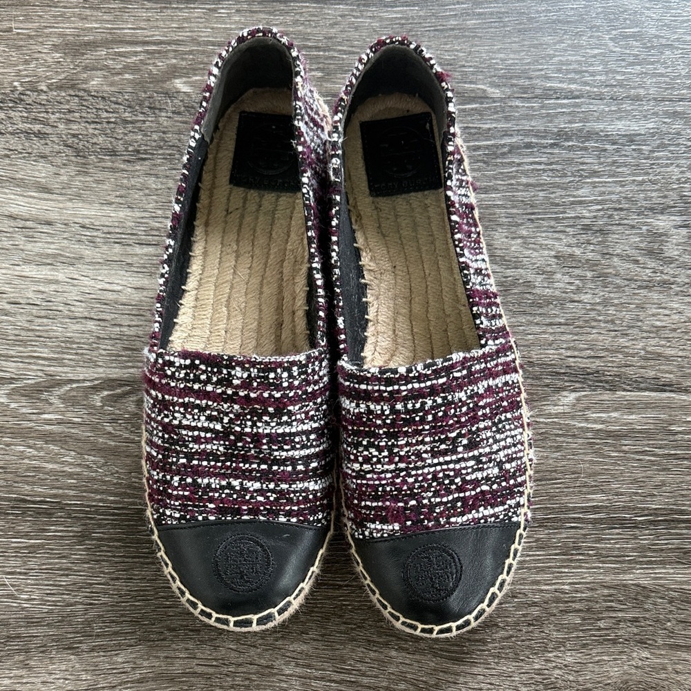Tory Burch Black and Purple Espadrilles